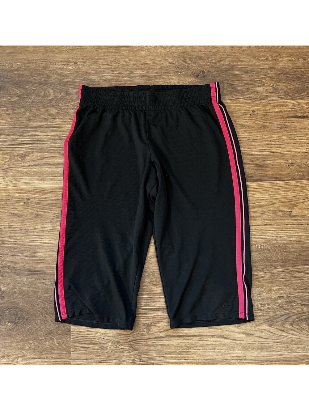 C9 by Champion Women's Black Athletic Capris with Pink Stripes